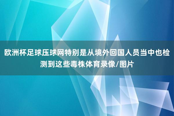 欧洲杯足球压球网特别是从境外回国人员当中也检测到这些毒株体育录像/图片