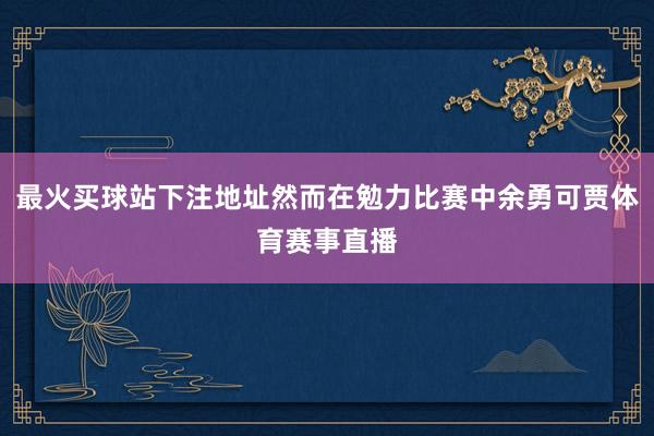 最火买球站下注地址然而在勉力比赛中余勇可贾体育赛事直播