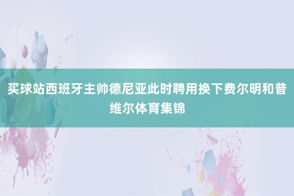 买球站西班牙主帅德尼亚此时聘用换下费尔明和普维尔体育集锦