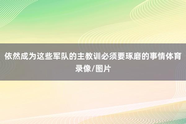 依然成为这些军队的主教训必须要琢磨的事情体育录像/图片