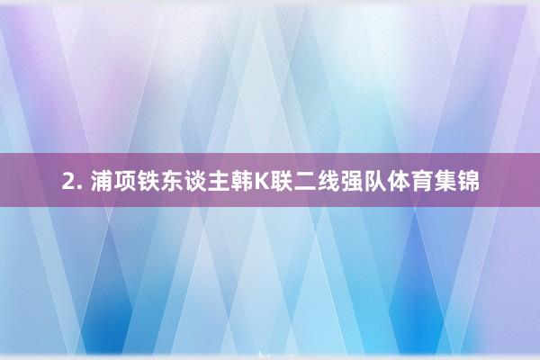 2. 浦项铁东谈主韩K联二线强队体育集锦